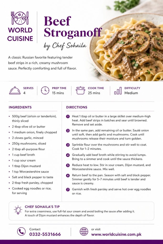 Beef Stroganoff Recipe Order Online In Karachi