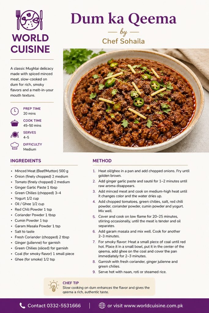 Dum K Qeema Recipe Order Online In Karachi