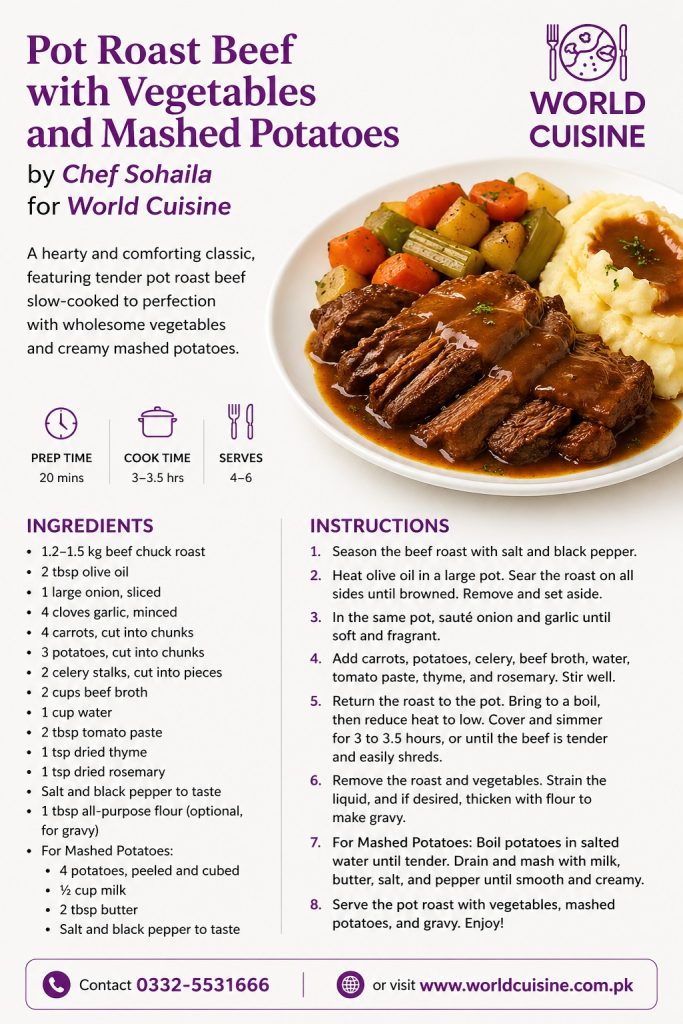 Pot Roast Beef With Veges Recipe Order Online In Karachi