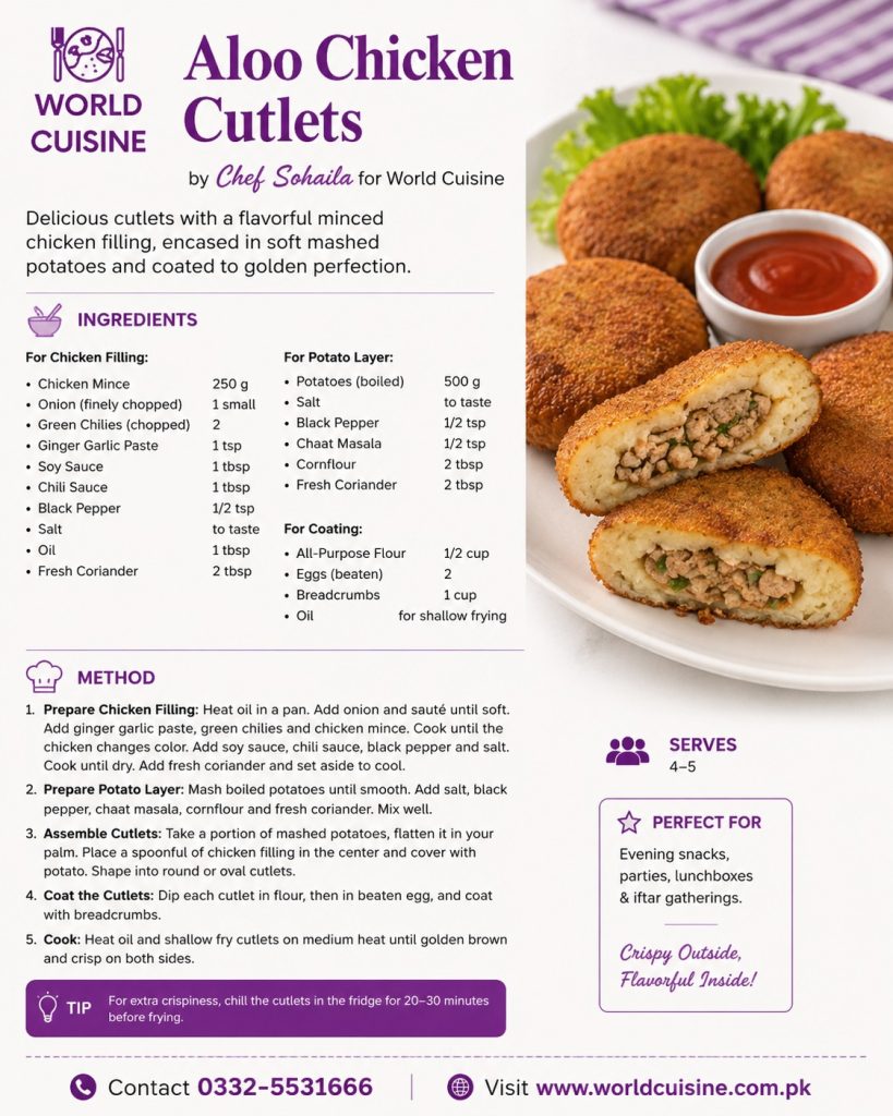 Aloo Chicken Cutlets Order Online In Karachi