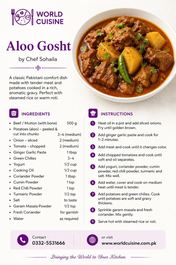 Aloo Gosht Order Online In Karachi