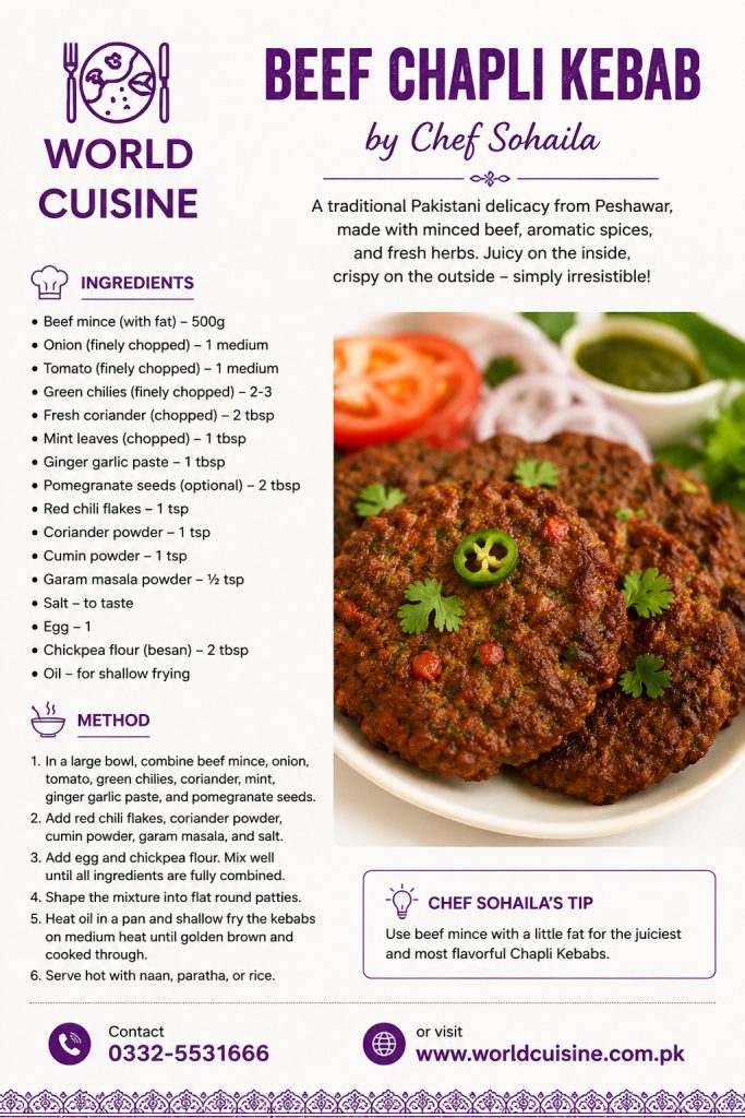Beef Capli Kebab Recipe Order Online In Karachi