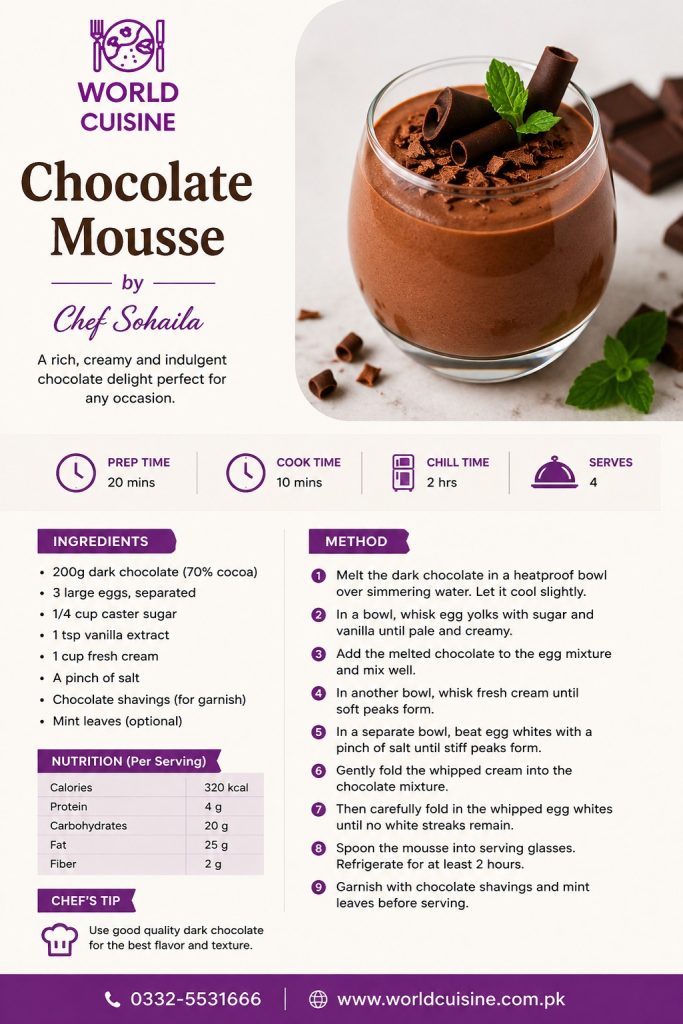 Chocolate Mousse Recipe Order Online In Karachi