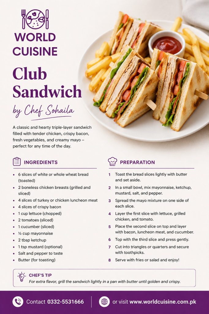 Club Sandwich Recipe Order Online In Karachi